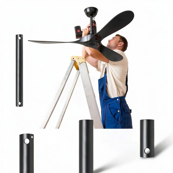 CEPGMNL Ceiling Fan Downrod Metal Adjustable Extension Rod-2