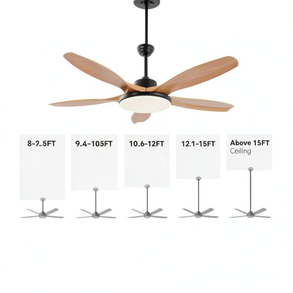 Nianzcy Ceiling Fan Downrod Gold Adjustable Extension Rod-5