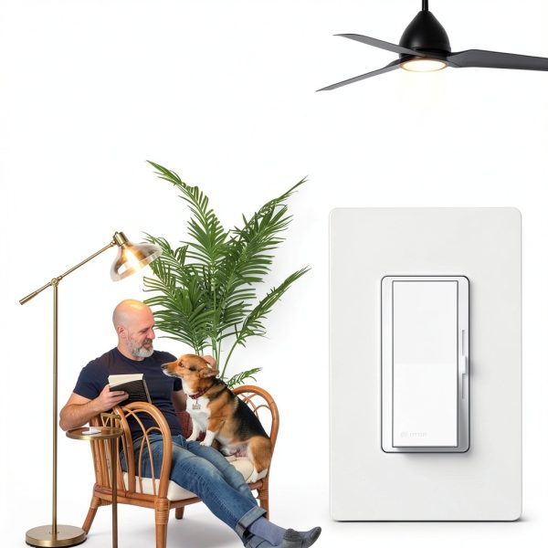 Lutron Ceiling Fan Control 3 Speed Brown Paddle Switch-2