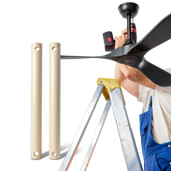 Nianzcy Ceiling Fan Downrod Gold Adjustable Extension Rod-3