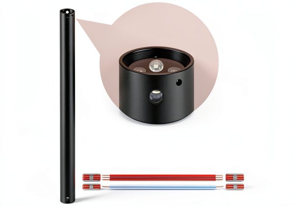 FXZZ Ceiling Fan Downrod Modern Matte Black Exhausting-1