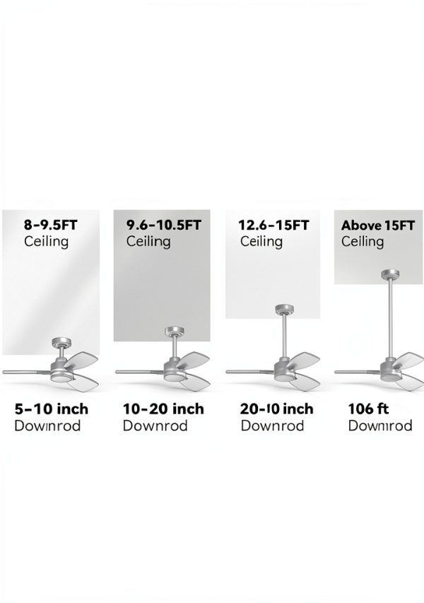DPXMYG Ceiling Fan Downrod Black Extension Rod Easy Install-4