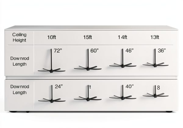 FEHEED Ceiling Fan Downrod Black Matte Extension Rod-5