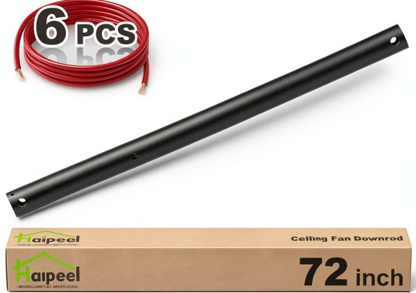 Ceiling Fan Downrod Matte Black Stainless Steel Haipeel-0