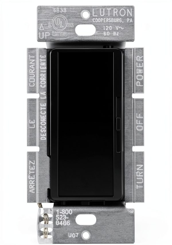 Lutron 3 Speed Fan Control Black Wall Switch DVFSQ-0