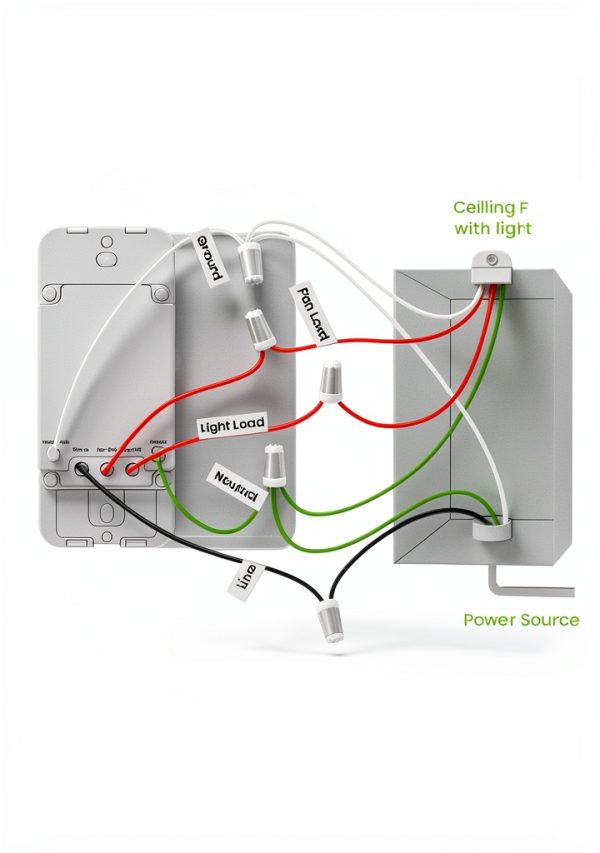 GHome Smart Ceiling Fan Light Switch Voice Control 4-Speed-7