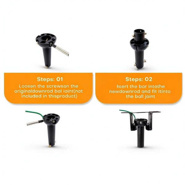 Nianzcy Ceiling Fan Downrod Gold Adjustable Extension Rod-4