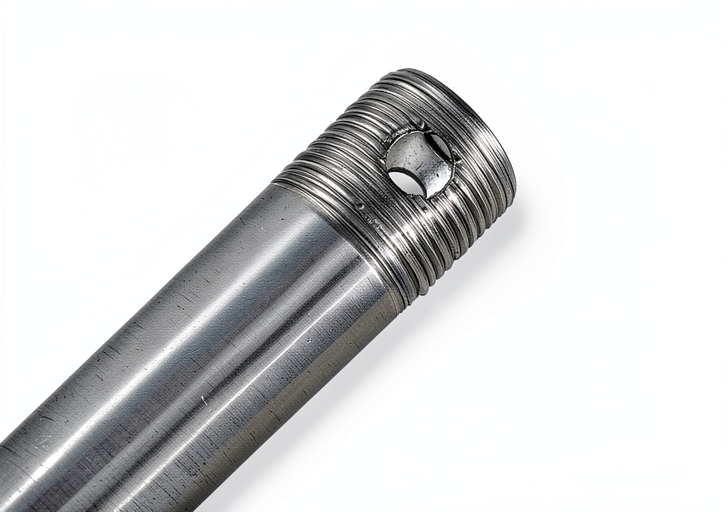 Minka Aire Downrod in Brushed Nickel mounted on a ceiling fan