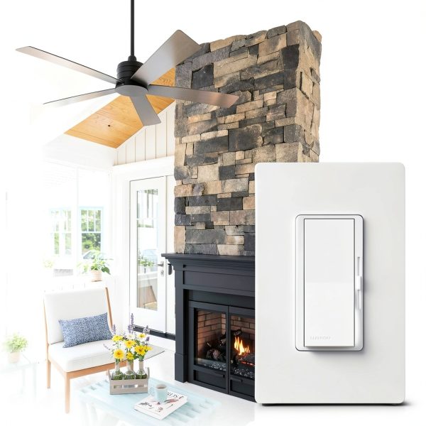 Lutron Fan Control Switch White Manual 3‑Speed for Indoor-2