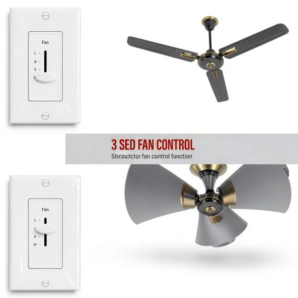 ENERLITES 3 Speed Fan Switch White 1 Pack-3