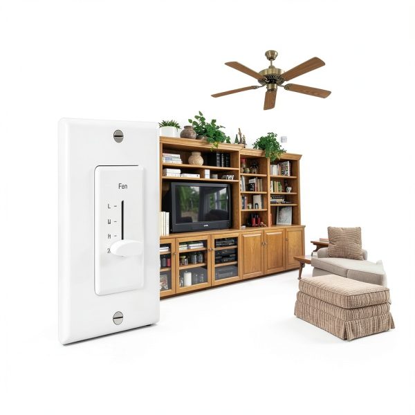 ENERLITES 3 Speed Fan Switch White 1 Pack-5