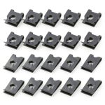 uxcell M4/ ST4.2 and M5/ST4.8 65Mn Spring Steel Speed Clip Fastener Extruded U Nuts, Black, Pack of 50-0