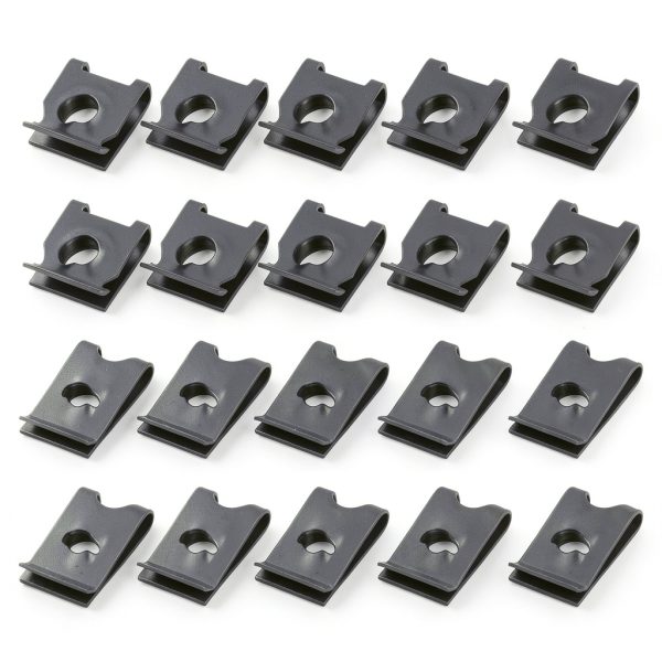 uxcell M4/ ST4.2 and M5/ST4.8 65Mn Spring Steel Speed Clip Fastener Extruded U Nuts, Black, Pack of 50-0